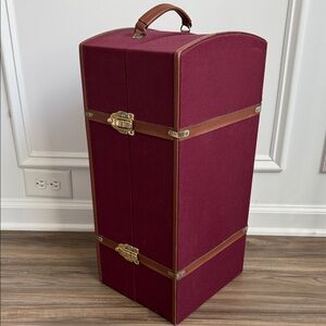 Vtg Steamer Trunk American Girls On The Go Pleasant Company Burgundy Wardrobe